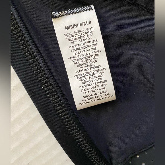 NWT Vitamin A Carbon 38 Swim Celine High Neck Mesh Halter Bikini Top Black S 8/M - Picture 8 of 15